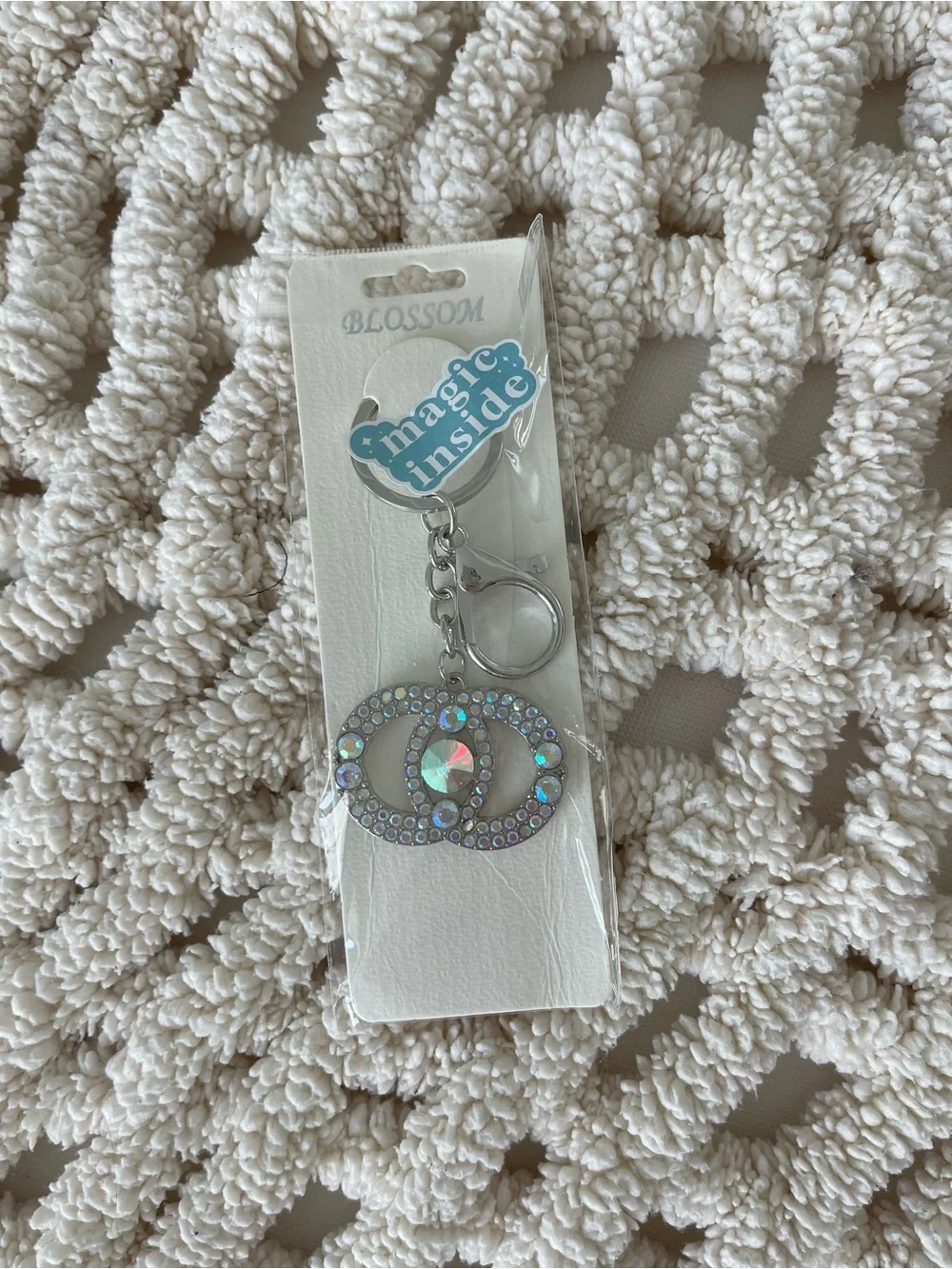 🤍💕DESIGNER Inspired Silver & Crystal 🤍💕Keychain